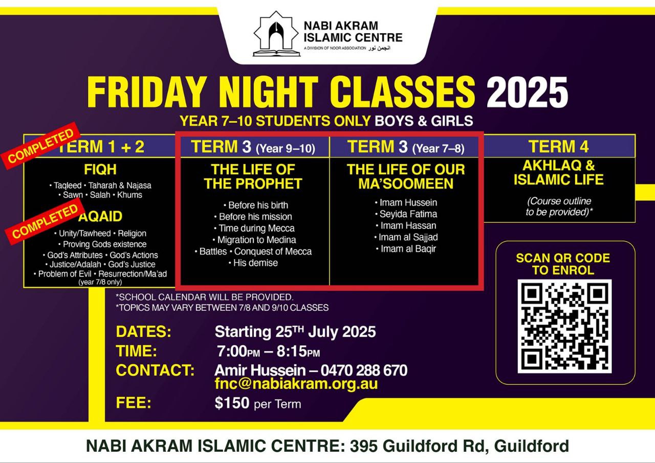 Friday Night Classes 2025 Registration